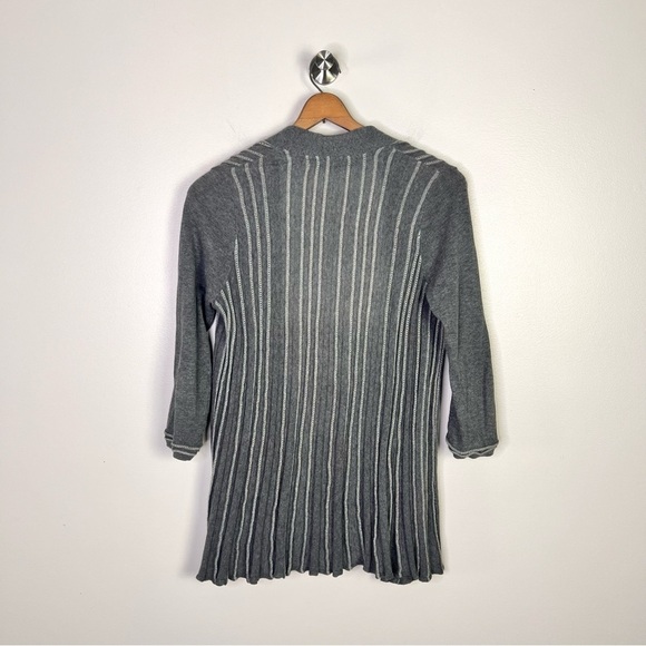 ANTHROPOLOGIE Knitted & Knotted Open Front Grey Cardigan Sweater - Picture 12 of 13